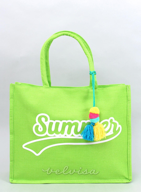 Borsa da spiaggia verde Summer