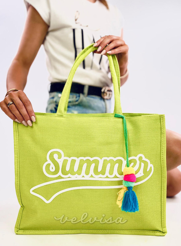 Borsa da spiaggia verde Summer