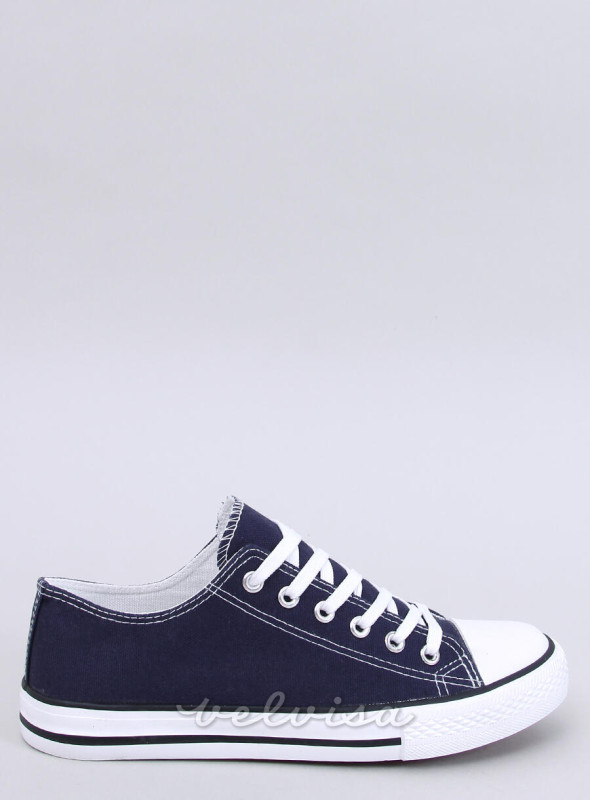 Sneakers classiche basse in tela blu scuro