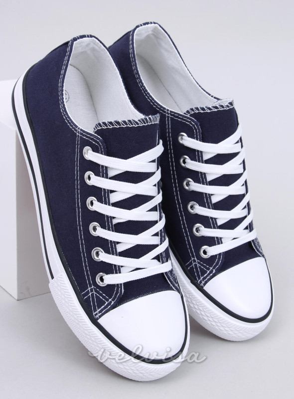 Sneakers classiche basse in tela blu scuro