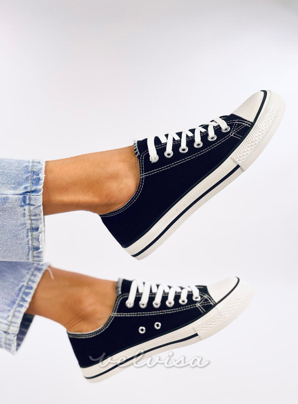 Sneakers classiche basse in tela nere