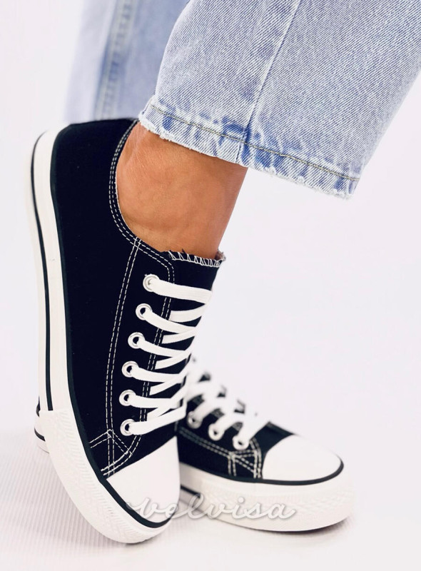 Sneakers classiche basse in tela nere