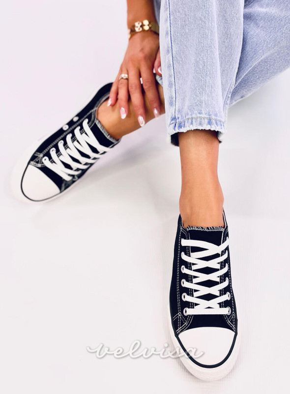 Sneakers classiche basse in tela nere