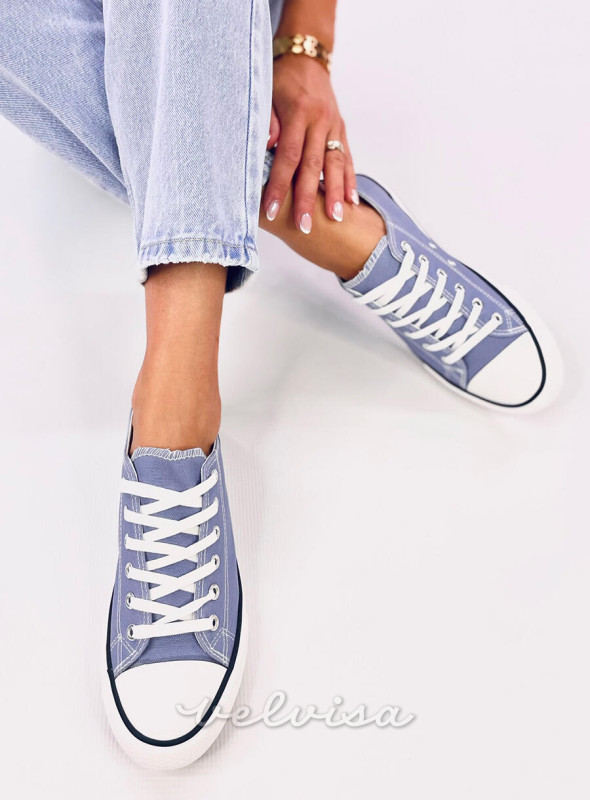 Sneakers classiche basse in tela blu chiaro