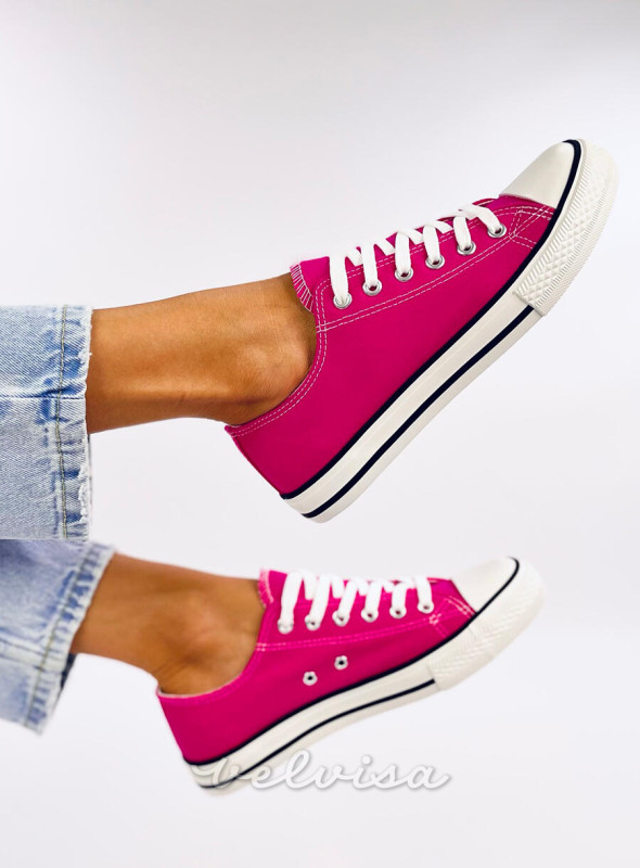 Sneakers classiche basse in tela rosa