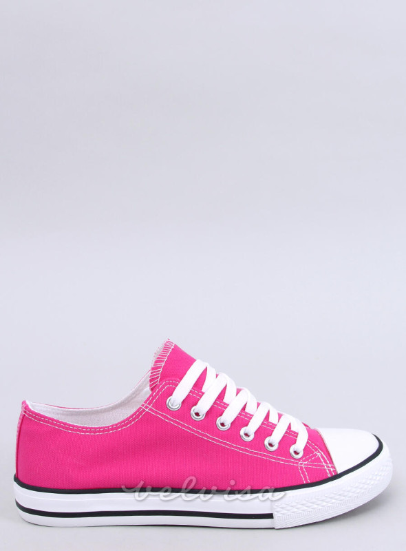 Sneakers classiche basse in tela rosa