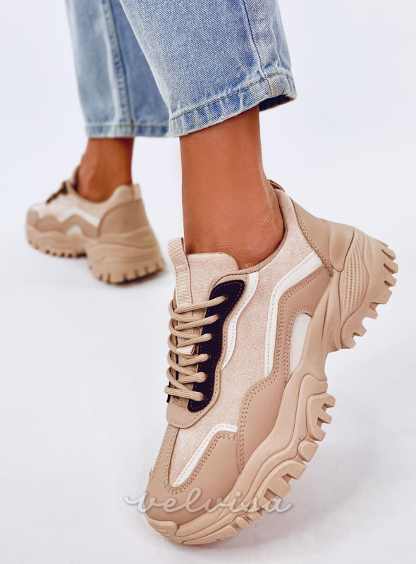 Sneakers da donna beige