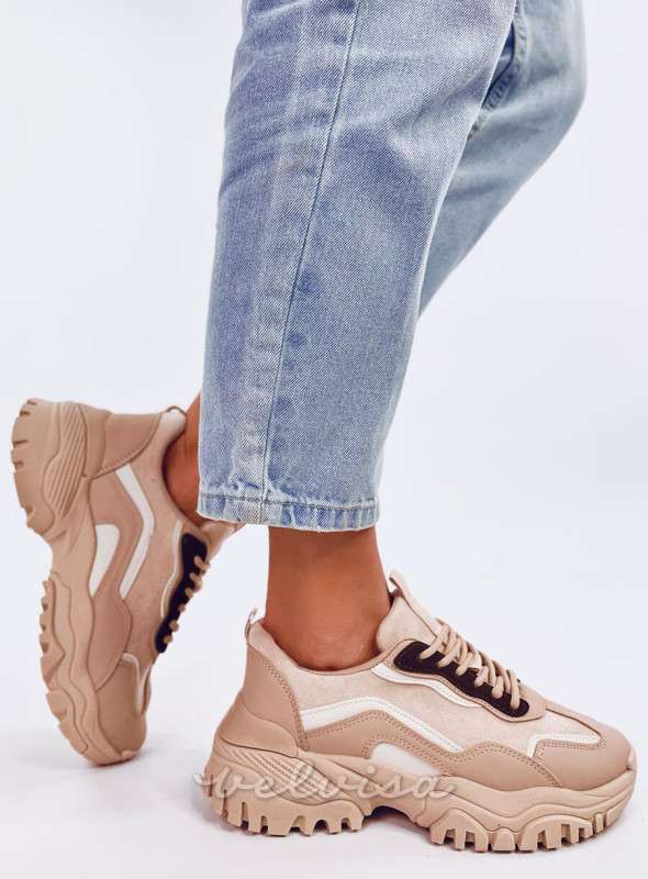 Sneakers da donna beige