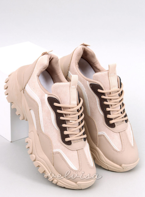 Sneakers da donna beige