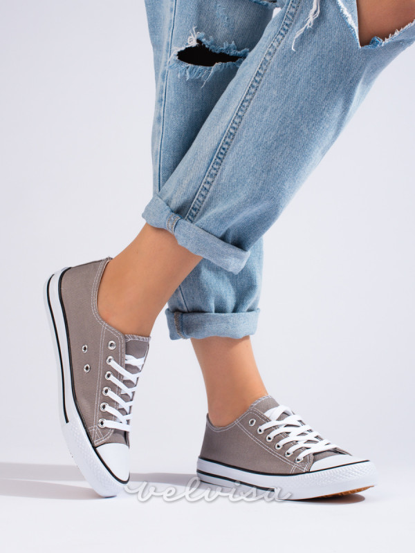 Sneakers in tela da donna grigio