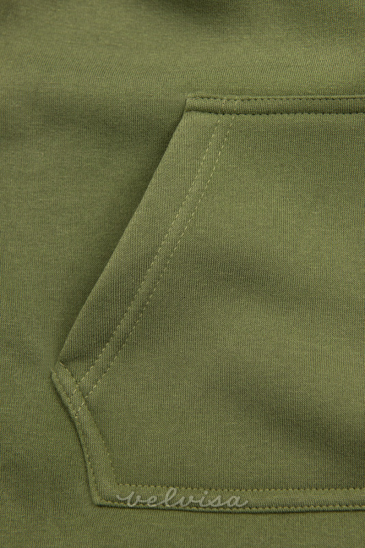 Felpa verde con tasca frontale