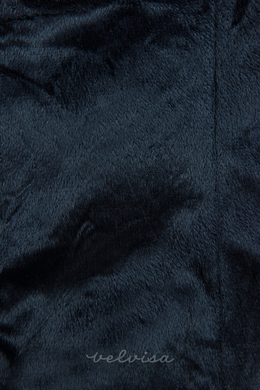 Gilet invernale blu scuro con cappuccio