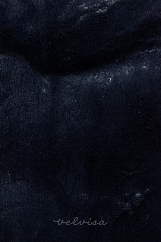 Giacca invernale blu scuro con ampio cappuccio