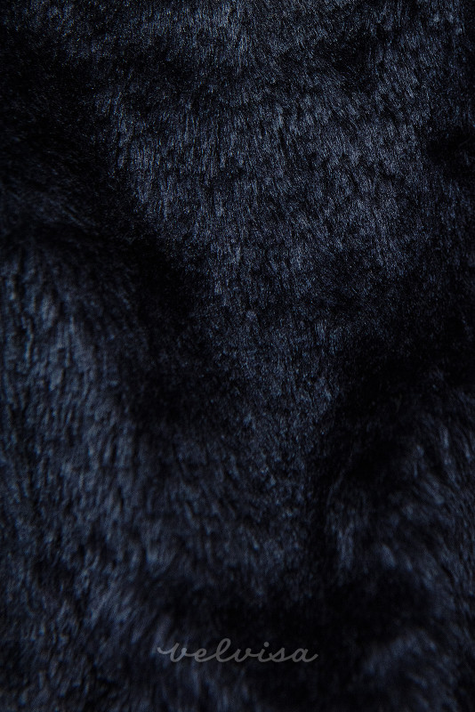 Giacca invernale blu scuro con cintura