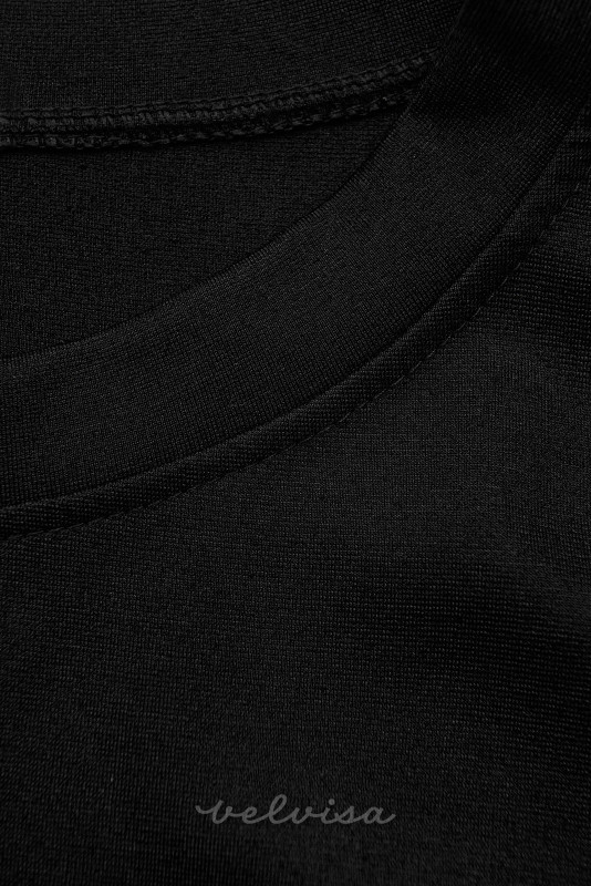 Crna sweatshirt haljina s čipkom