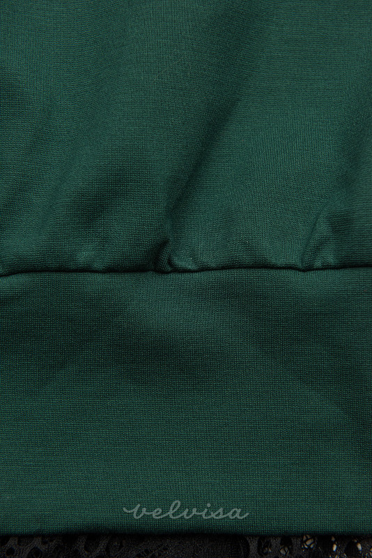 Zelena sweatshirt haljina s čipkom