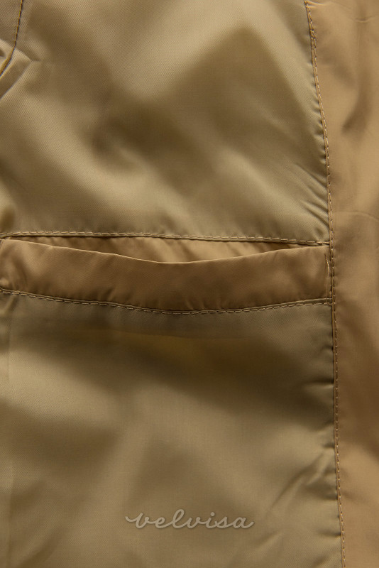 Prošivena jakna za prijelazno razdoblje devina smeđa
