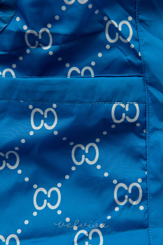 Kobalt plava parka jakna s lančanim pojasom