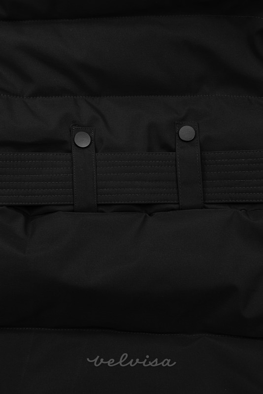 Giacca invernale nera con cintura