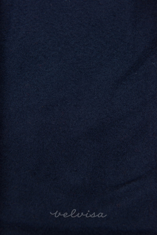 Felpa lunga blu scuro con cappuccio