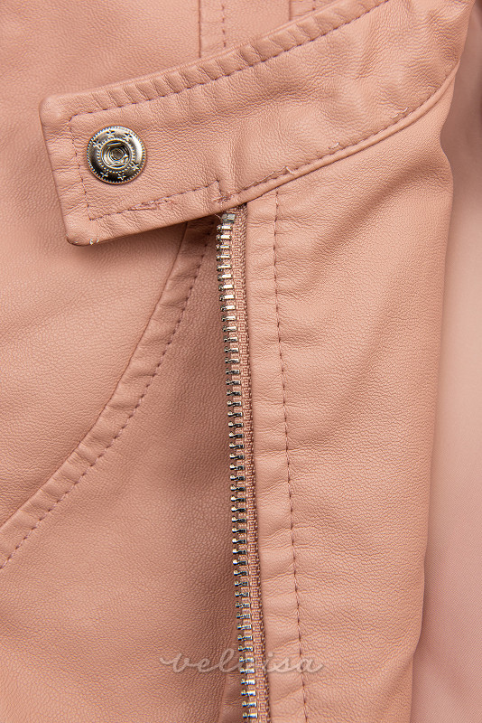 Giacca basic in similpelle rosa