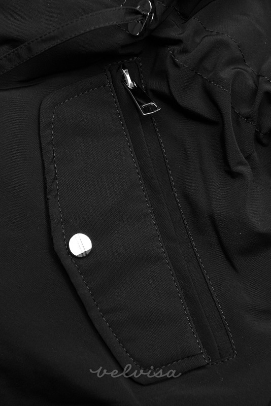 Prijelazna dvostrana parka jakna s kapuljačom crna/terakota