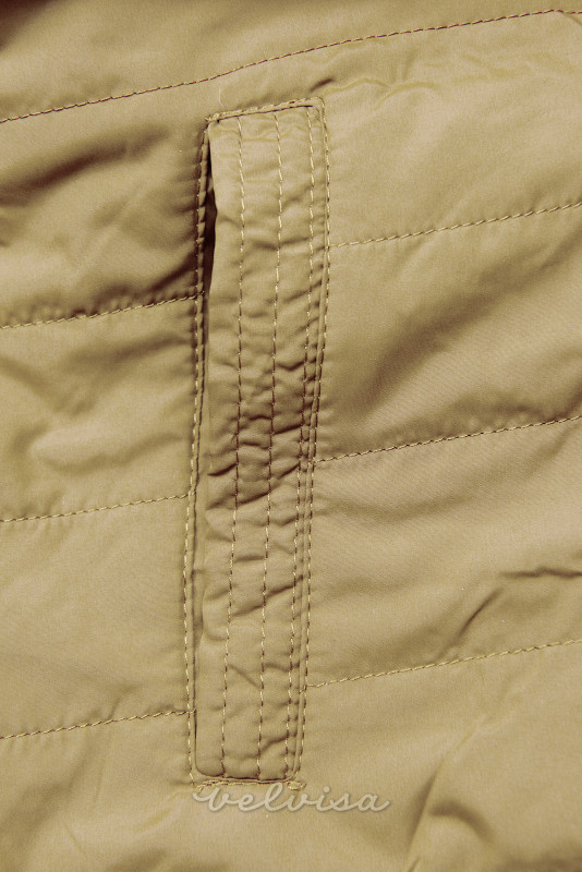 Prijelazna dvostrana parka jakna s kapuljačom svijetlo siva/pješčana