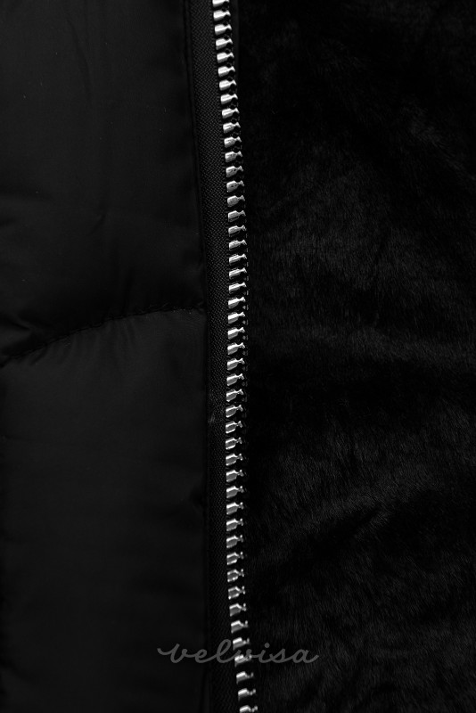 Giacca invernale nera con guanti