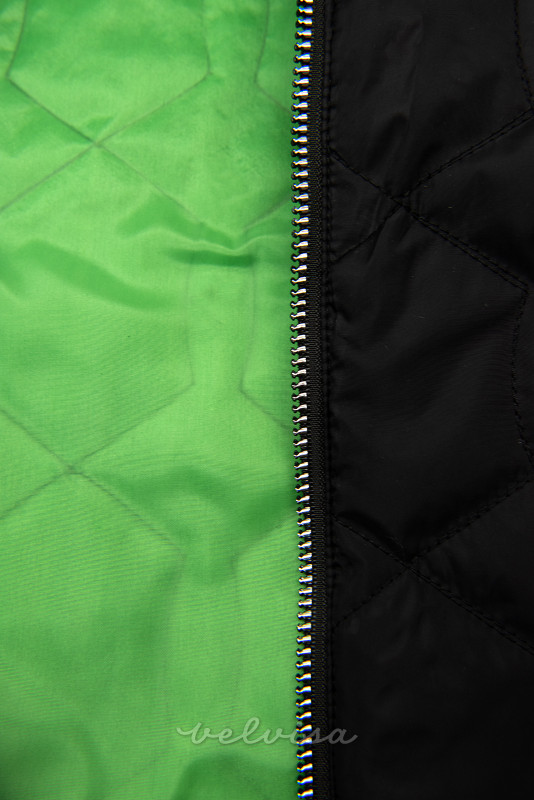 Giacca con cappuccio rimovibile nera/verde