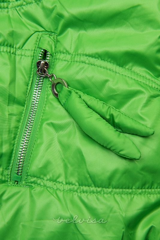 Zelena prijelazna jakna s torbicom