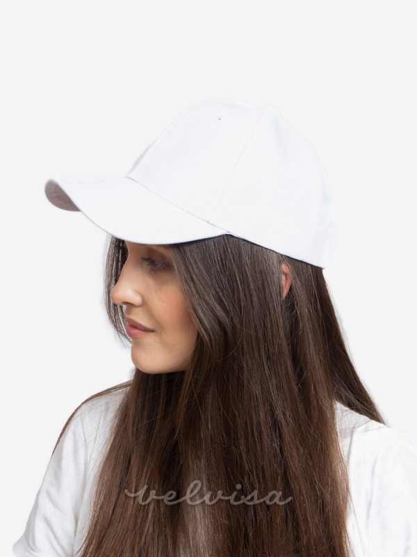 Bijela bejzbolska kapa u basic kroju