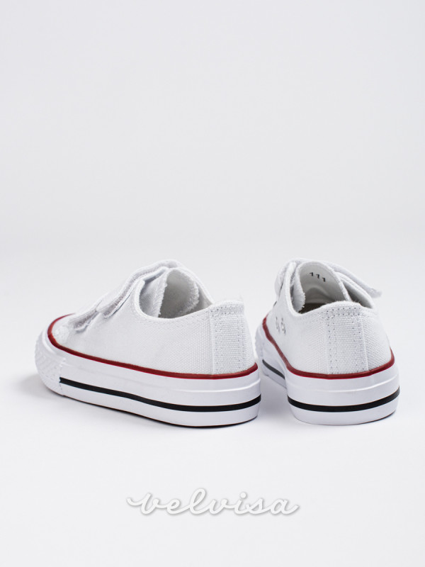 Sneakers bianche da bambini con velcro