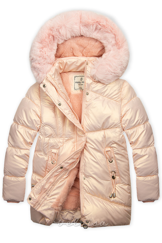 Zimska jakna s krznom ružičasta