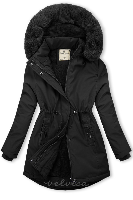 Crna dječja zimska jakna