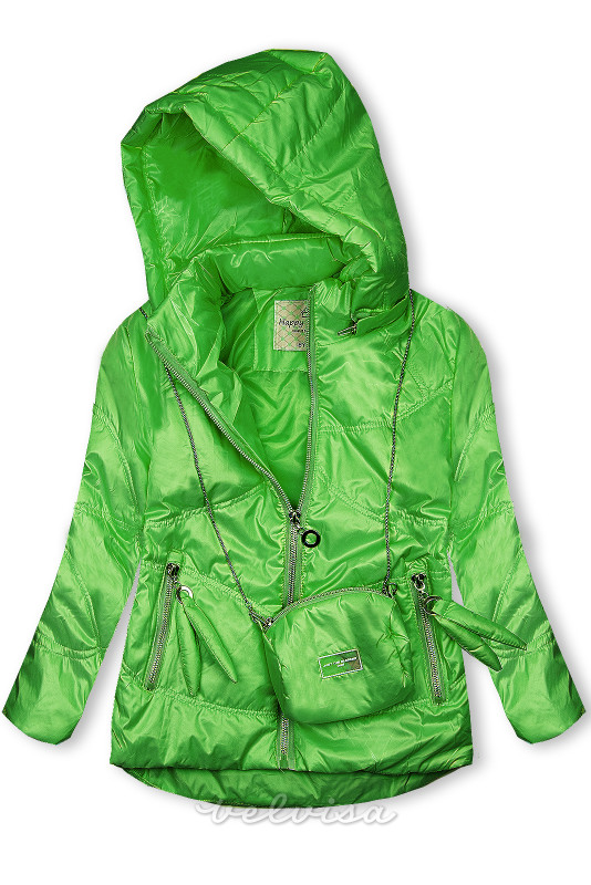 Zelena prijelazna jakna s torbicom