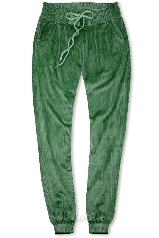 Zelene hlače s pojasom s vrpcom