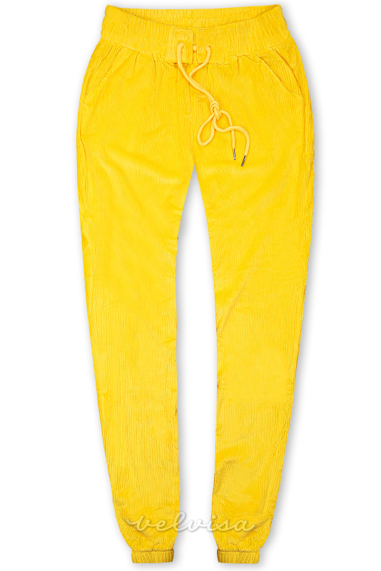 Žute hlače s pojasom s vrpcom