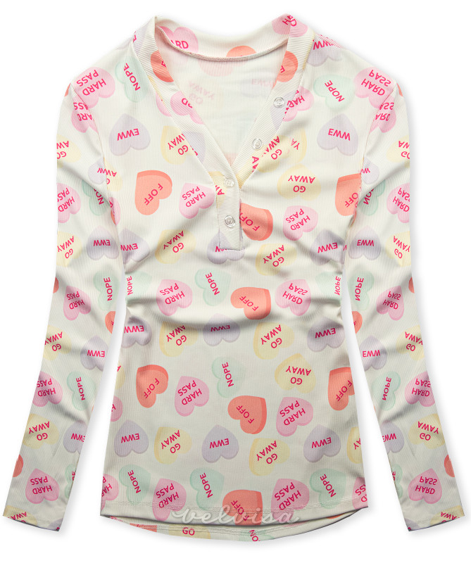 T-shirt con stampa cuori multicolore HEART7