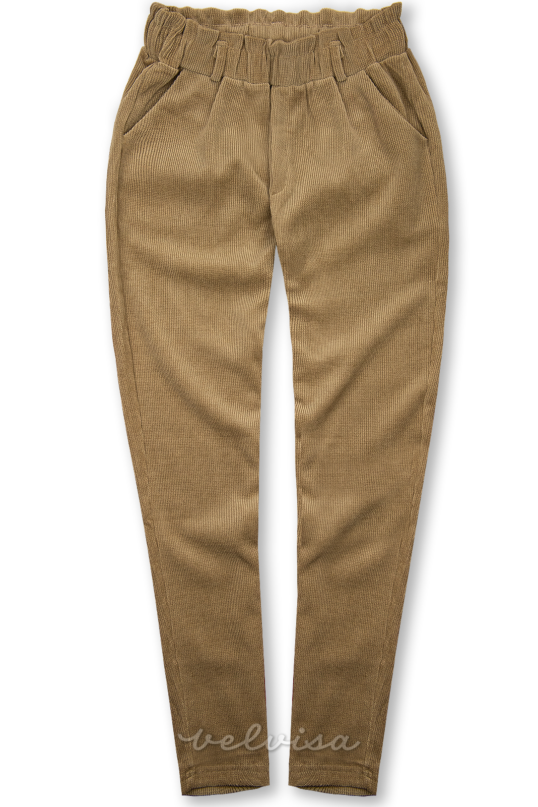 Pantaloni casual marroni con elastico in vita