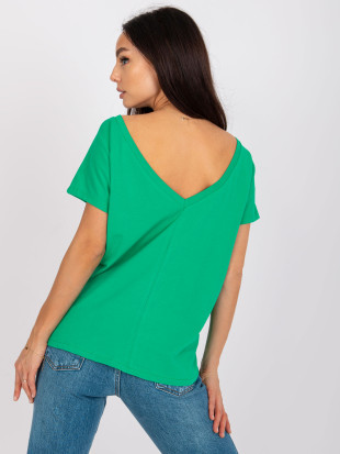 T-shirt basic verde in cotone Fire