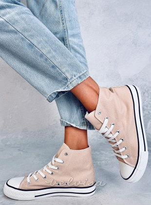 Classiche sneakers in tela beige