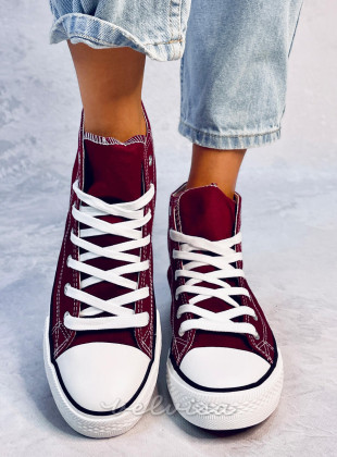 Classiche sneakers in tela bordeaux