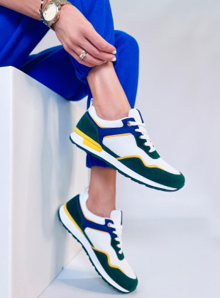 Sneakers sportive verdi e bianche