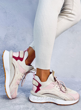 Sneaker rosa con accenti colorati