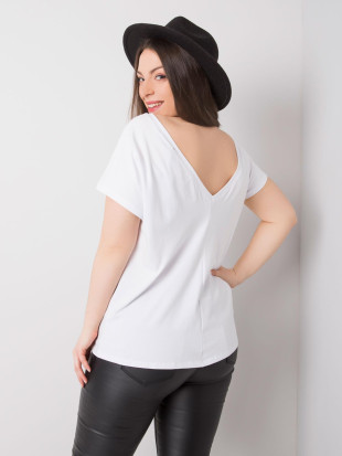T-shirt bianca plus size in cotone