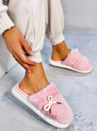 Pantofole in pelliccia rosa
