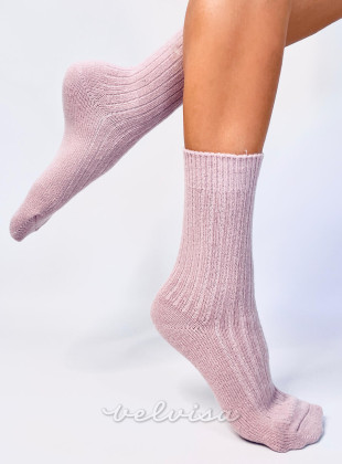 Ružičaste tople ženske čarape
