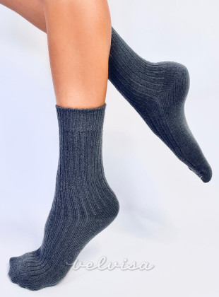 Tamno sive tople ženske čarape