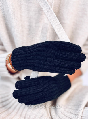 Tople ženske rukavice crne