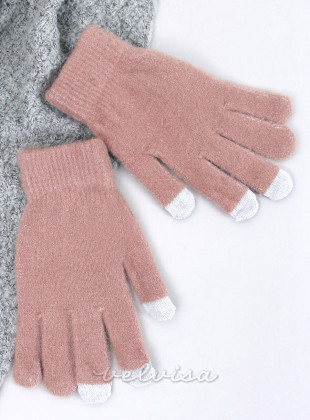 Ženske basic rukavice losos ružičaste